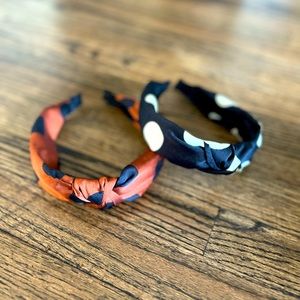 Set of 2 satin polka dot headbands
